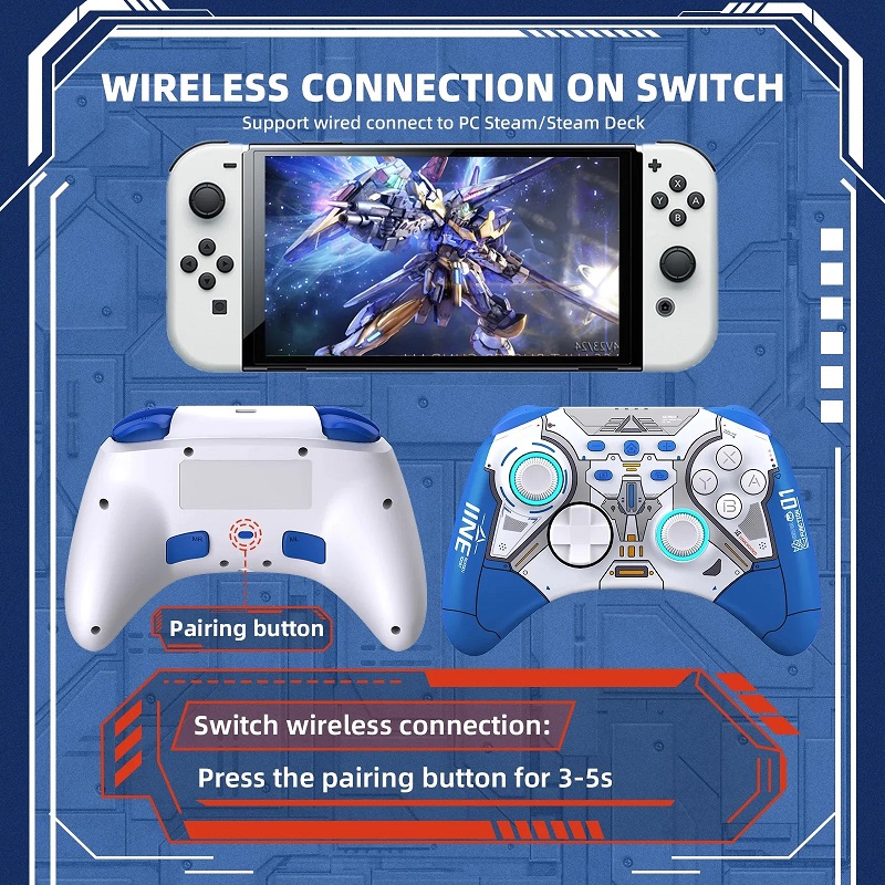 Tay cầm Ares Wireless Controller cho Nintendo Switch IINE L787 (Màu Cam) - Ảnh 2