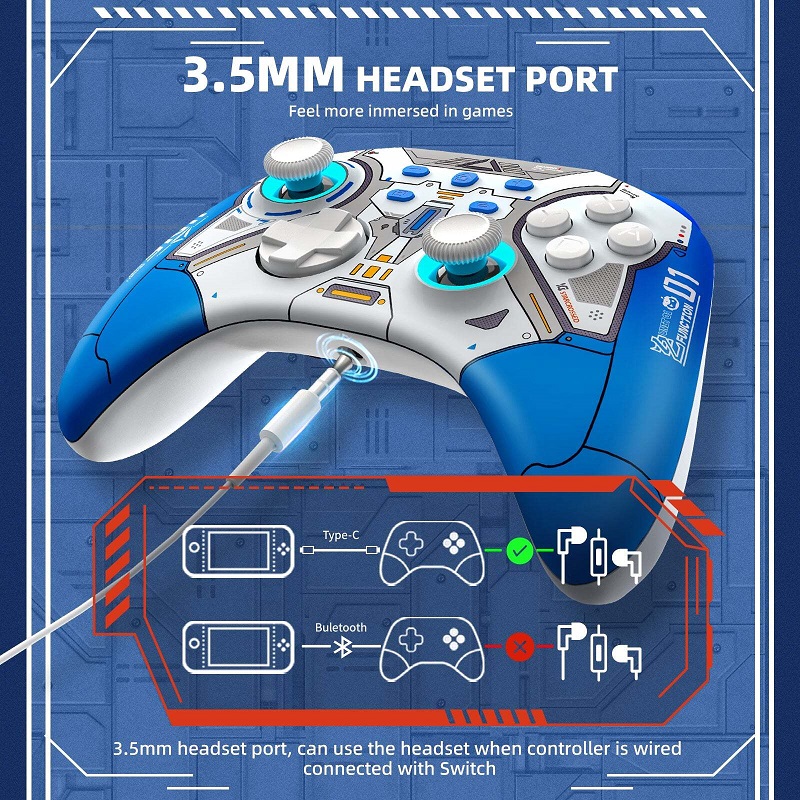 Tay cầm Ares Wireless Controller cho Nintendo Switch IINE L787 (Màu Cam) - Ảnh 3