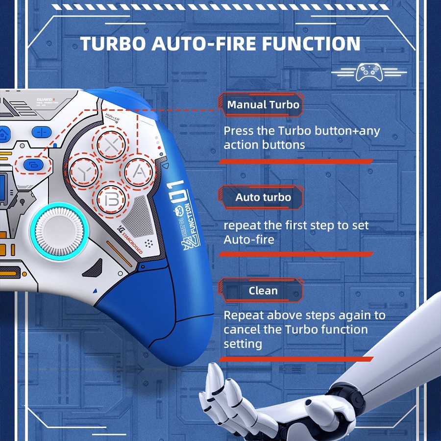 Tay cầm Ares Wireless Controller cho Nintendo Switch IINE L787 (Màu Cam) - Ảnh 6